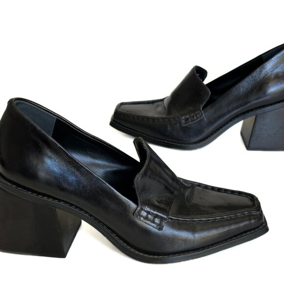 Vince Camuto Black Loafers Women's Segellis Block-Heel Tailored Sz 9 EUC - Picture 10 of 10